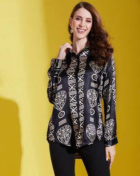 fabrange Women Relaxed Fit Shirt with Spread Collar-picture-48