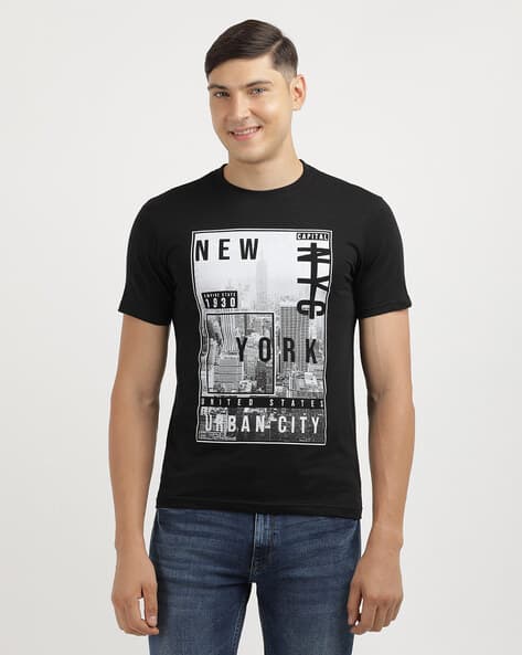 Men Graphic Print Crew-Neck T-Shirt