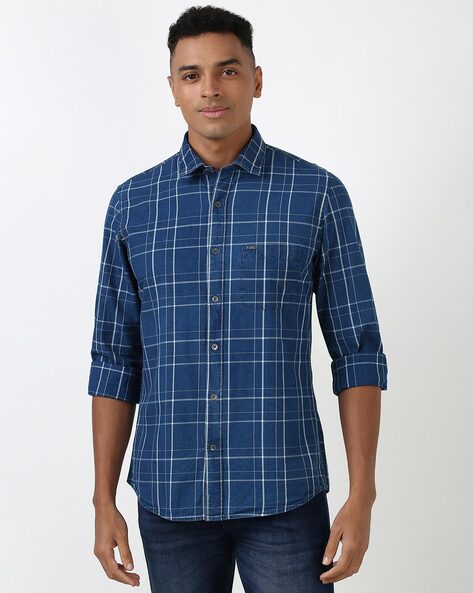 Peter England Checked Slim Fit Shirt