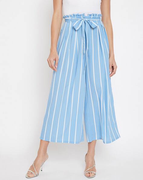 La Zoire Striped Culottes with Belt