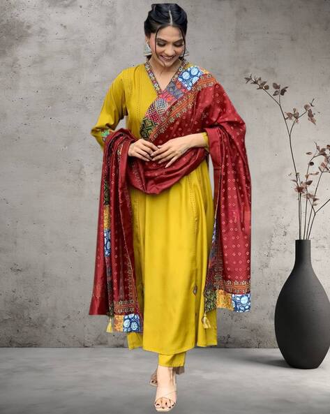 Embellished Straight Kurta Set Price in India