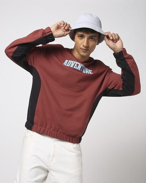 Crew Neck Relaxed Fit Fashion Sweatshirt