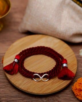 meenakari heritage jewellery Men Sterling Silver Infinity Rakhi-picture-47