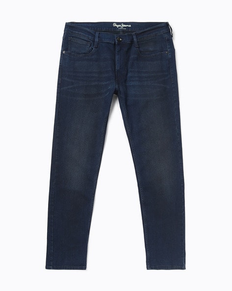 Men Lightly Washed Tapered Fit Jeans