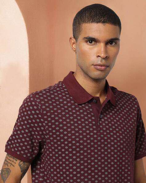 Regular Fit AOP Floral Print Polo T-Shirt