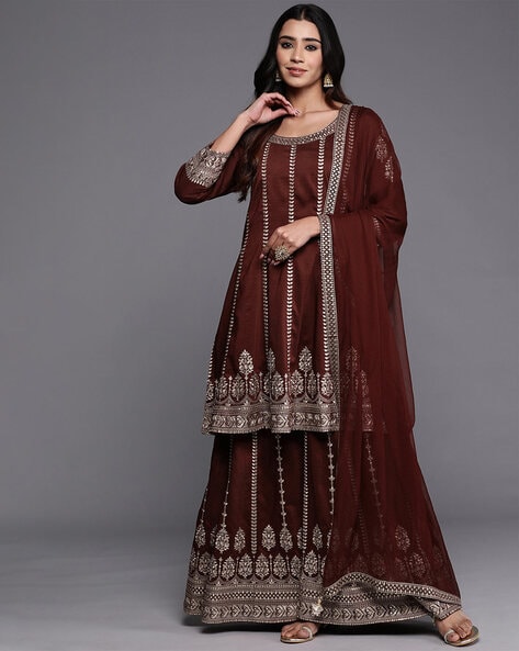 Embroidered Anarkali Kurta Set Price in India