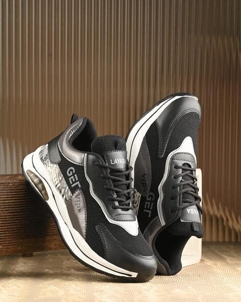 Men Round-Toe Lace-Up Sneakers