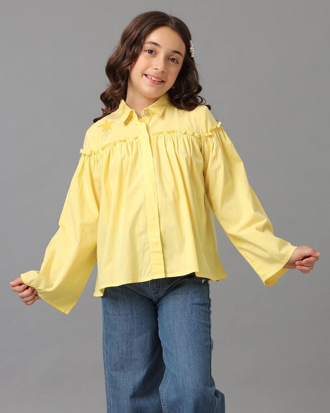 Girls Graphic Print Top with Full Sleeves