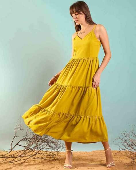 green emerald velvet dress Buy Mustard Printed Cotton Fit and Flare Dress Online at $25.00