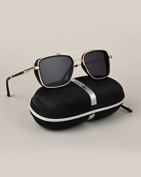 idor Men Full-Rim Frame Rectangular Sunglasses-56045-GD-BLK-picture-46