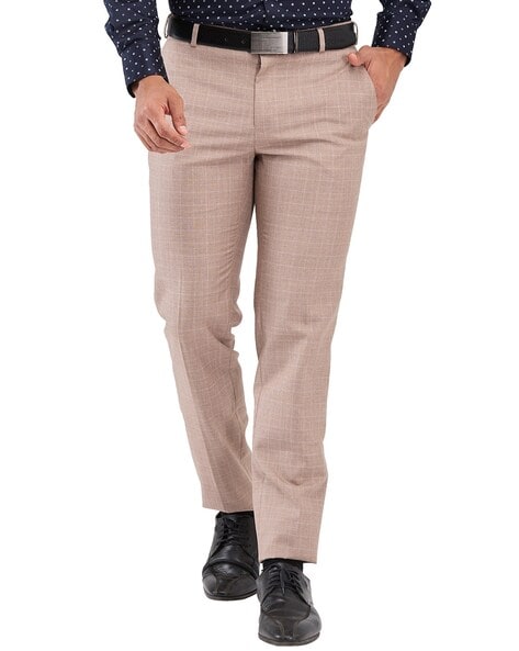 Raymond Men Checked Slim Fit Trousers