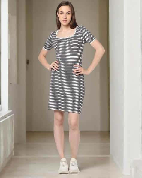 Women Striped Bodycon Dress
