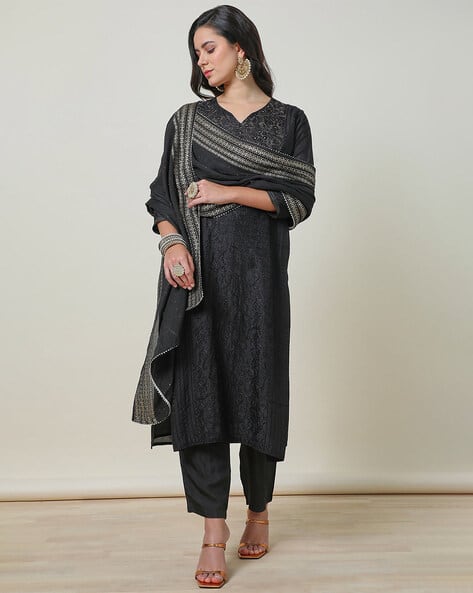 Buy Black Kurta Suit Sets for Women by SOCH Online