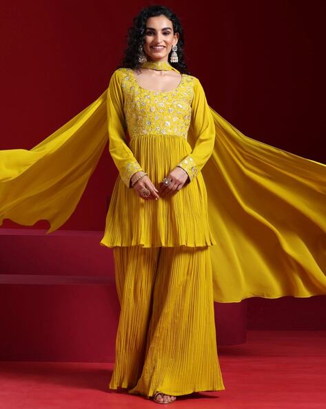 Buy Mustard Kurta Suit Sets for Women by Libas Art Online Ajio