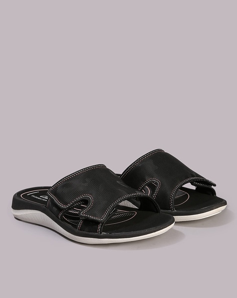 Clarks black flat sandals hotsell