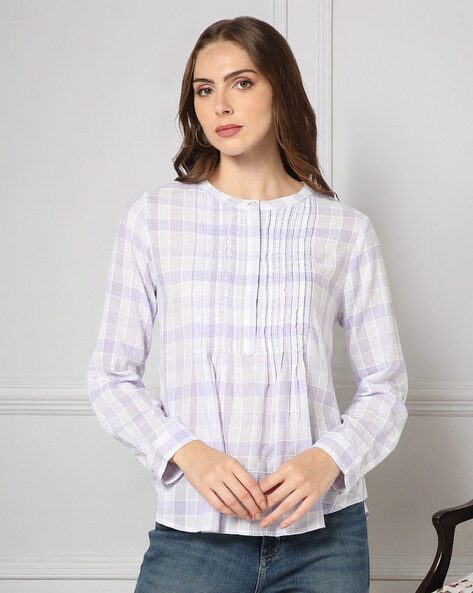 Women Checked Regular Fit Top