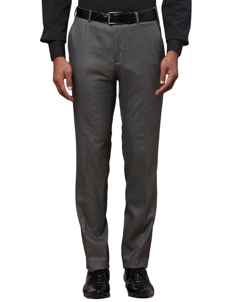 Raymond Men Slim Fit Flat-Front Trousers