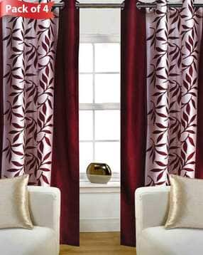 good homes Set of 4 Leaf Print Door Curtains-picture-31