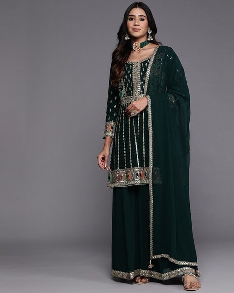 Embroidered Anarkali Kurta Set Price in India