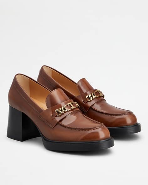 Leather Heeled Loafers