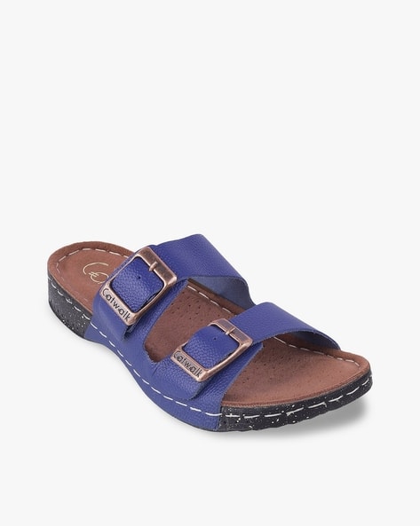Buy Blue Brown Flat Sandals for Women by CATWALK Online