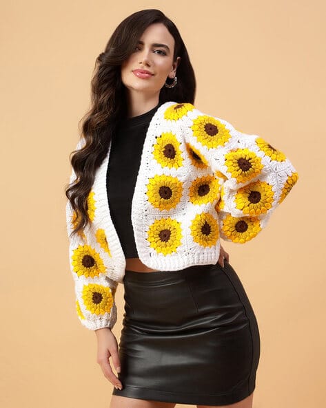 Women Patterned-Knit Front-Open Cardigan