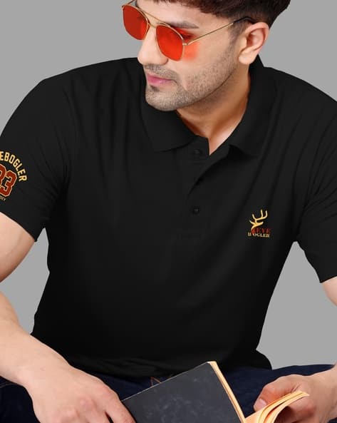 EYEBOGLER Typographic Print Polo T-Shirt