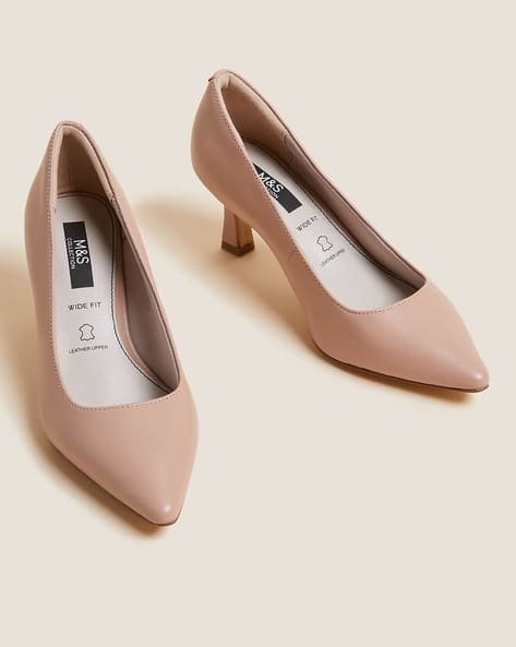 Buy Porcelain Peach Heeled Sandals for Women by Marks Spencer