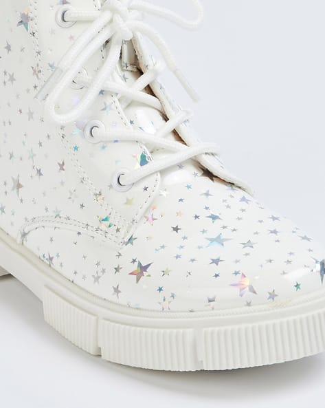 Girls Stars Print Mid-Top Ankle-Length Boots