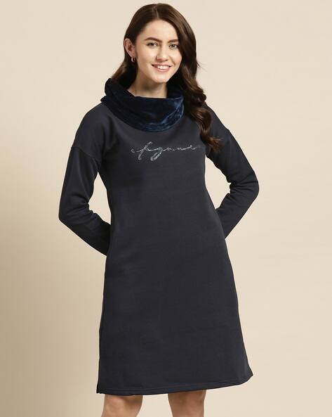 Women Printed High-Neck Nighties