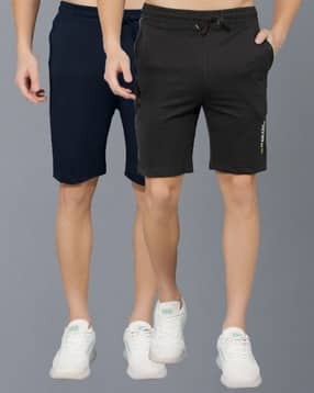 dollar athleisure Men Pack of 2 Regular Fit Shorts with Drawstring Waist-picture-11
