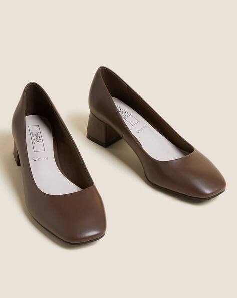 Women Square-Toe Block-Heeled Pumps