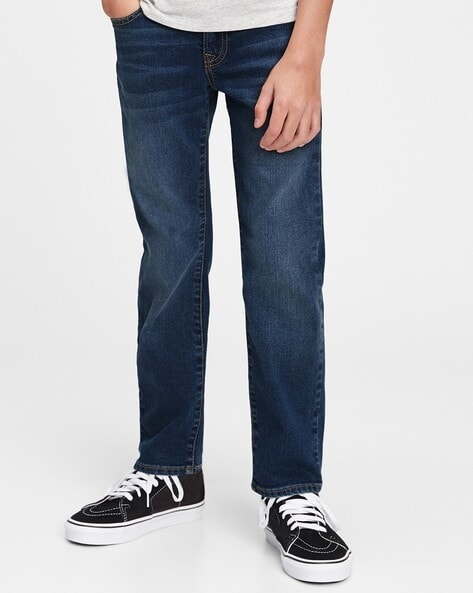 Boys Mid-Wash Straight Fit Jeans