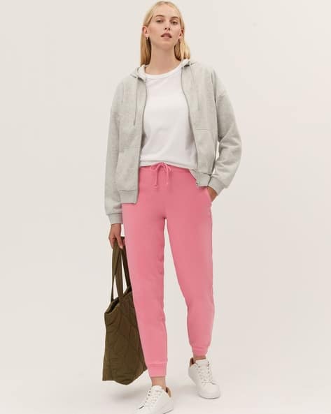Cuffed Joggers Pink Fitted Joggers Buy Pink Track Pants For