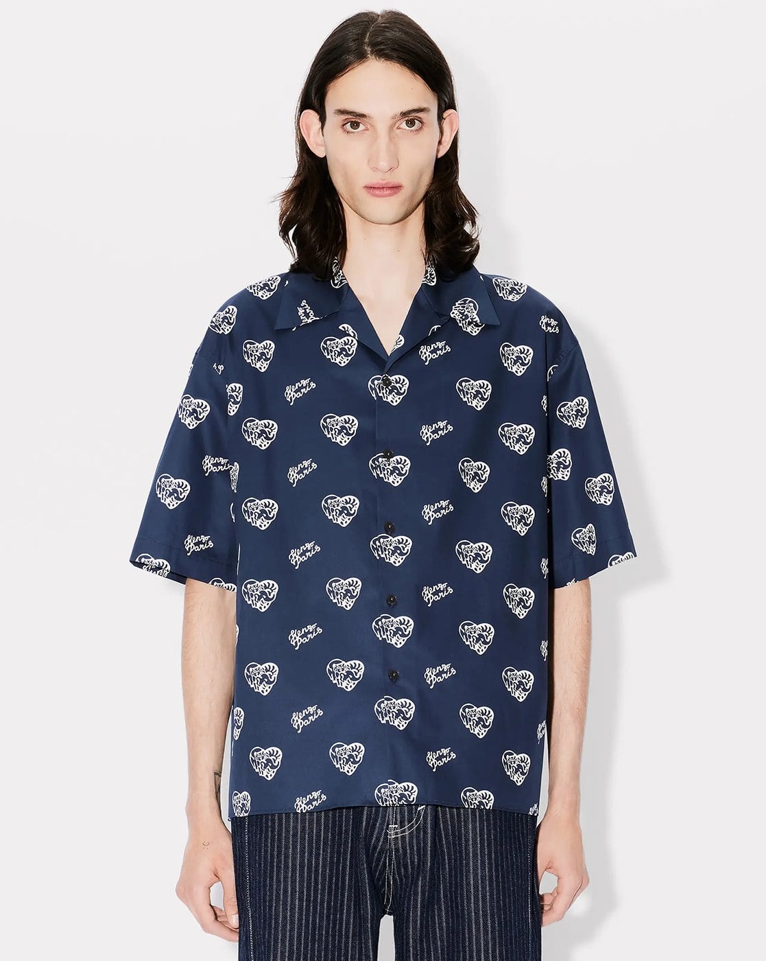 ウェア ken Buy KENZO CVD - Qixi Hawaiian Cotton Relaxed Fit Shirt | Midnight