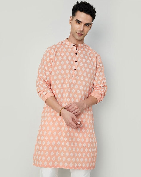 Buy Coral Kurtas for Men by MELANGE BY LIFESTYLE Online Ajio