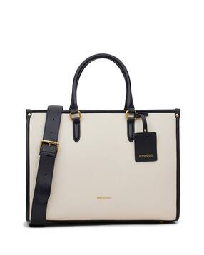 miraggio Women Colourblock Tote Bag with Buckle Accent-picture-26