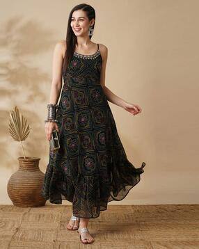 Tie & Dye Fit & Flare Dress-image-5