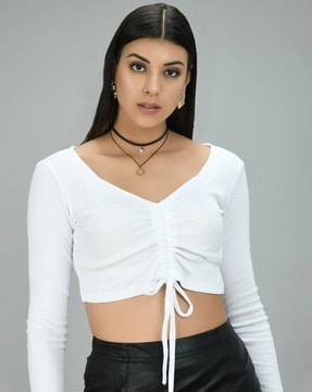 Periwinkle Drawstring shops Croptop