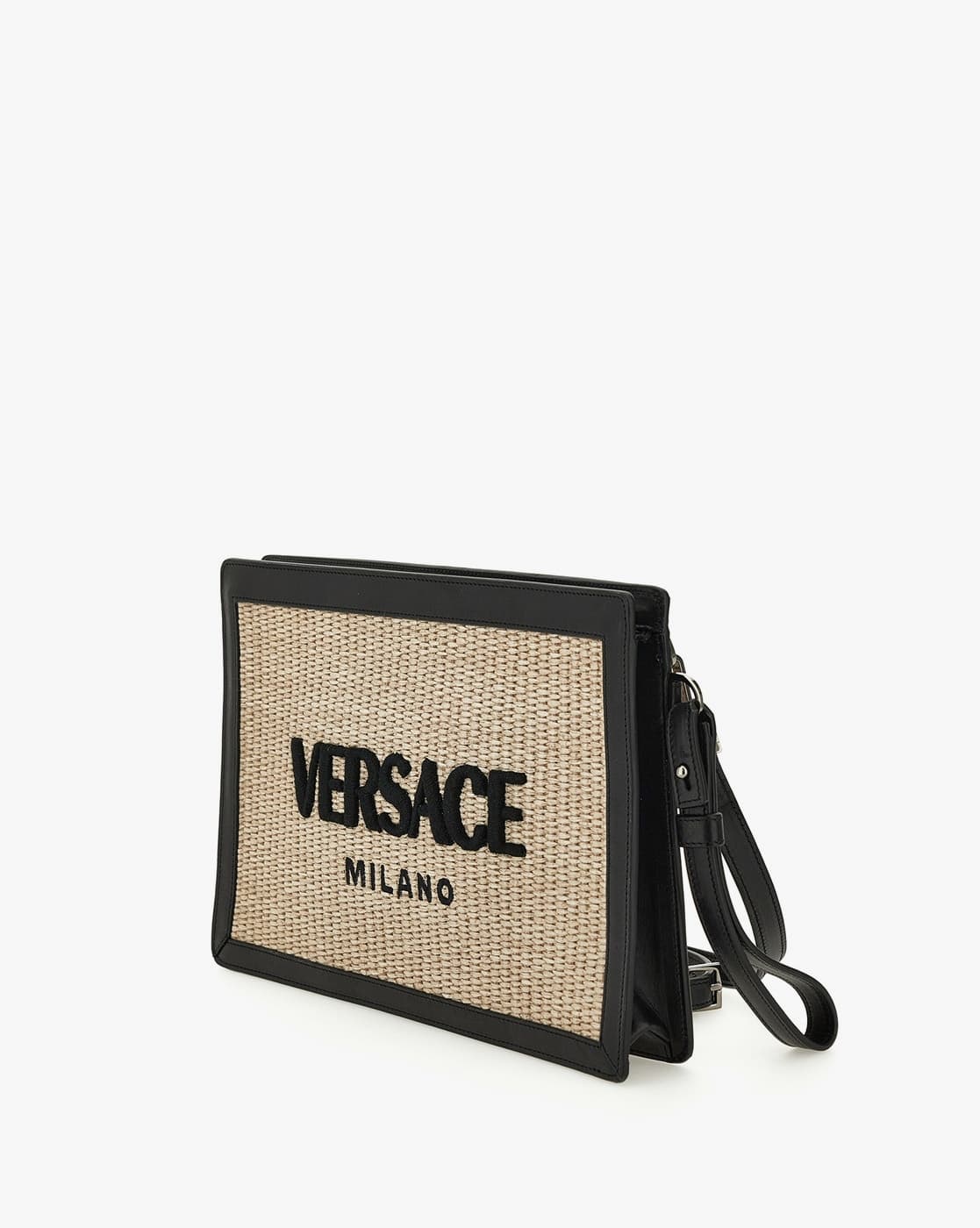 Buy VERSACE Versace Milano Raffia Pouch | Beige Color Men