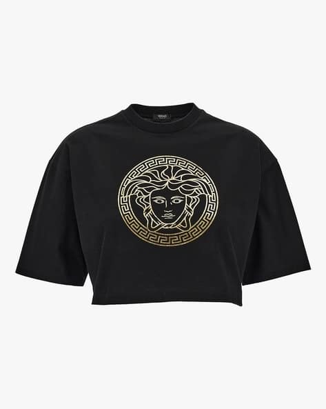 Tシャツ・カットソー Versace Cropped Medusa T-Shirt Medusa Crop T-Shirt | VERSACE US