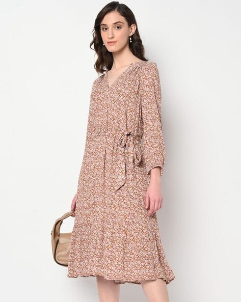 gap brown floral dress Gaia Floral Burnout Midi Dress main image 0