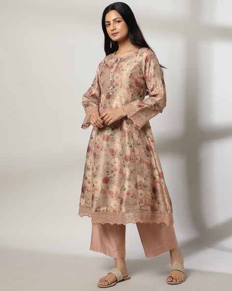 Women Floral A-Line Kurta & Palazzo Set