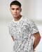 Men Floral Print Slim Fit Crew-Neck T-Shirt