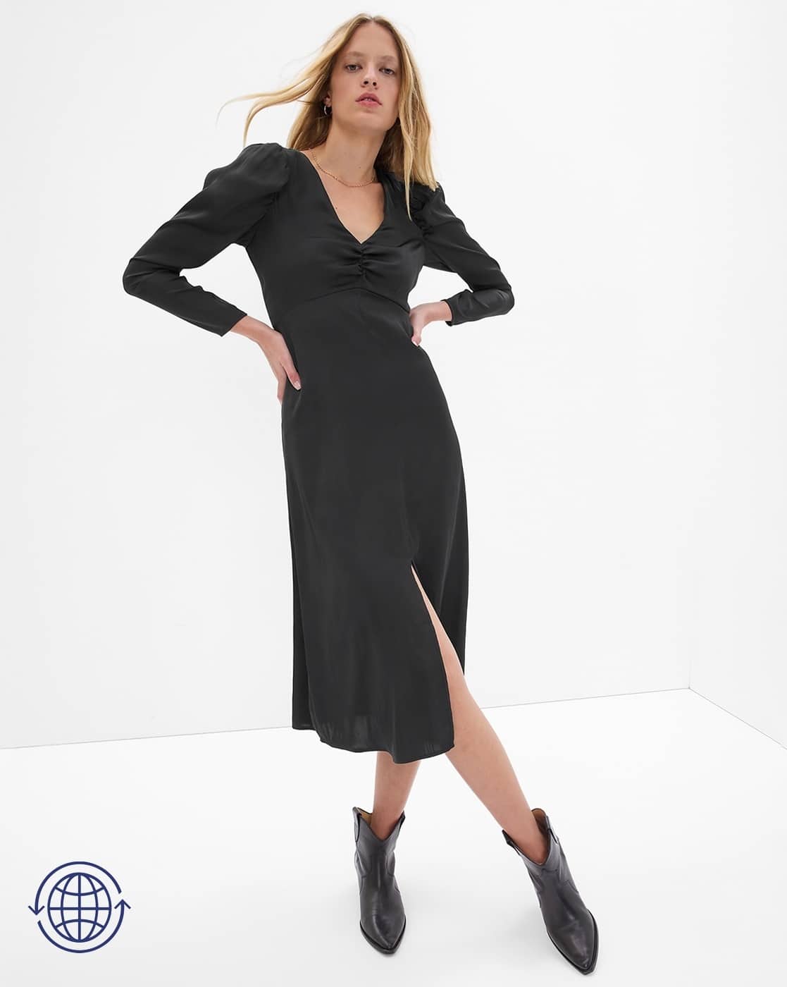 V-Neck A-Line Dress