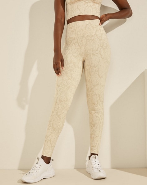 Buy Cream Leggings for Women by GUESS Online Ajio