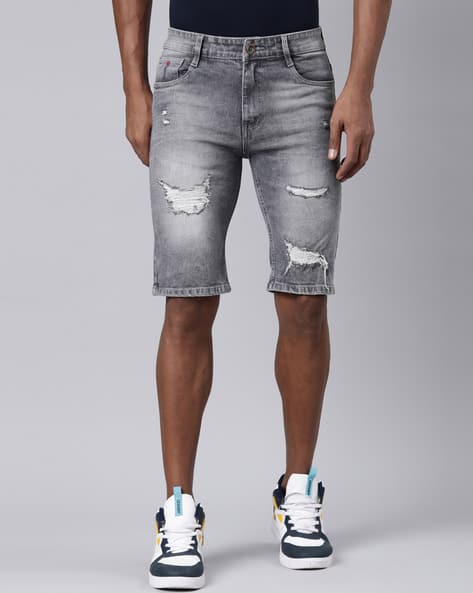 Buy Grey Shorts 3/4ths for Men by CINOCCI Online