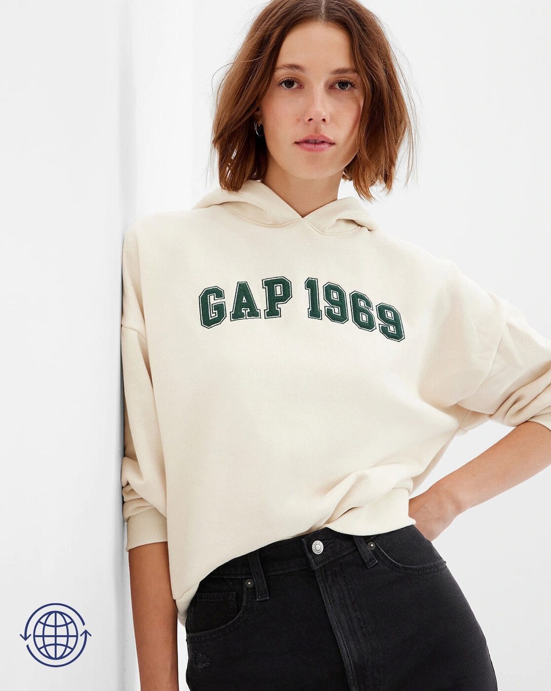 Brand Logo Relaxed Fit Hoodie