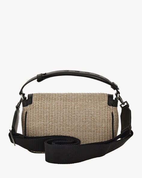 Buy VERSACE Milano Raffia Crossbody Bag | Beige Color Men