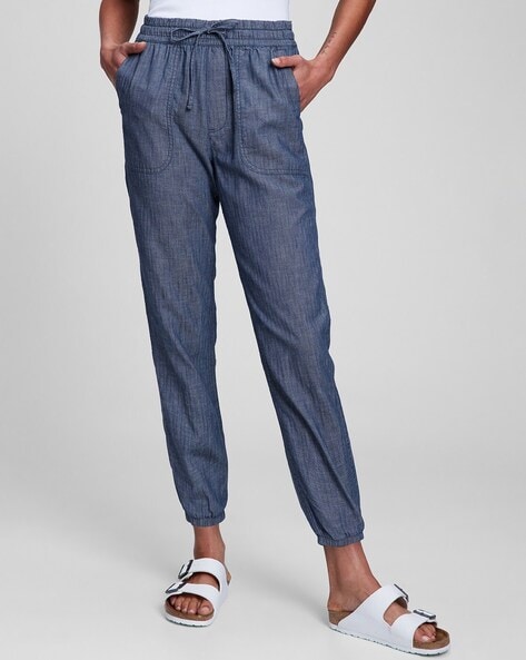 Chambray Joggers with Insert Pockets